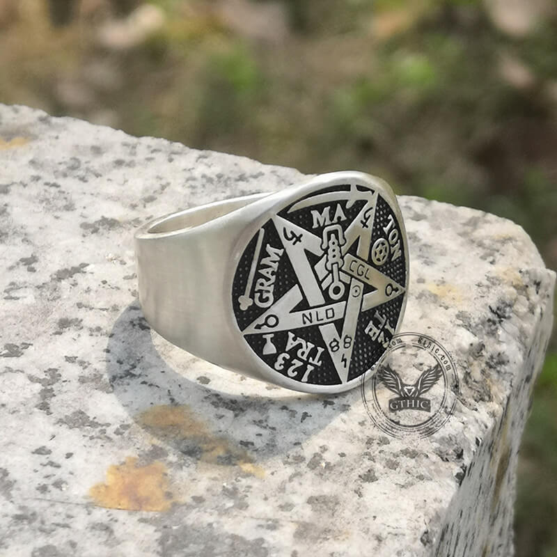 Pentagram Seal of Solomon Sterling Silver Ring