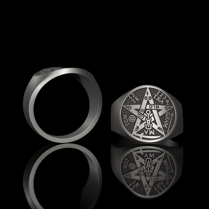 Pentagram Seal of Solomon Sterling Silver Ring