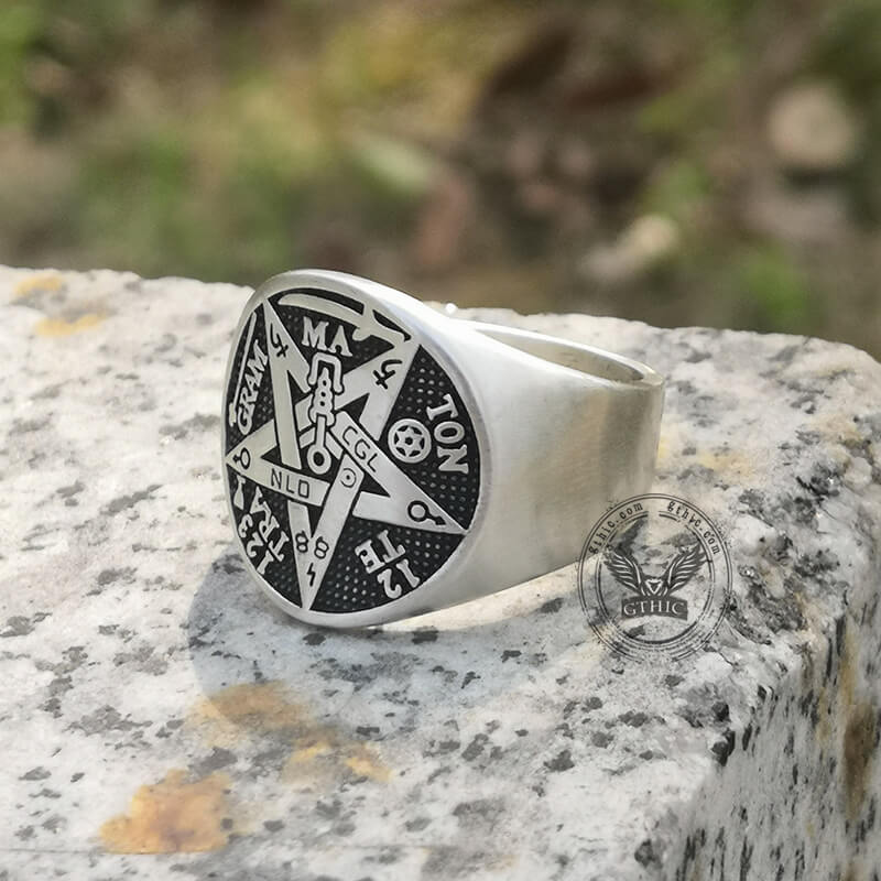 Pentagram Seal of Solomon Sterling Silver Ring