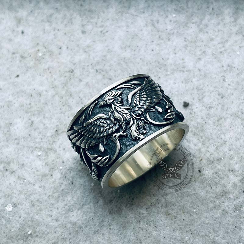 Phoenix Pattern Sterling Silver Ring