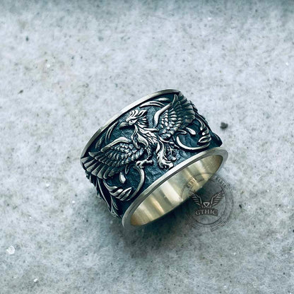Phoenix Pattern Sterling Silver Ring