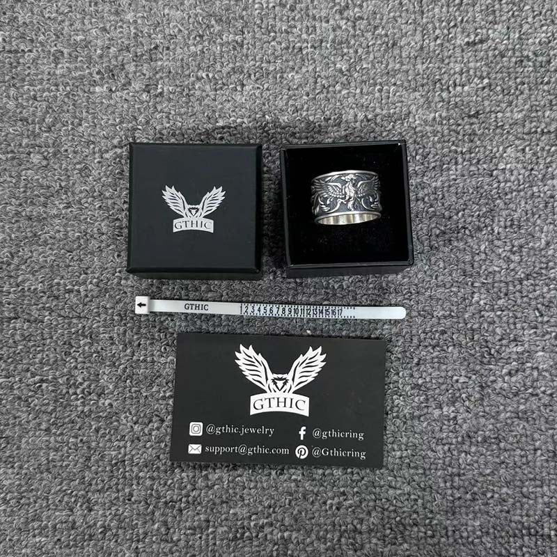 Phoenix Pattern Sterling Silver Ring