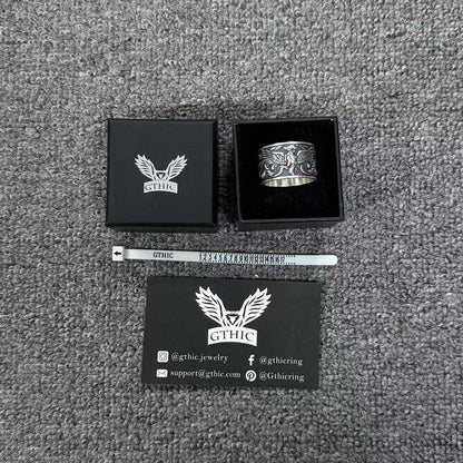 Phoenix Pattern Sterling Silver Ring