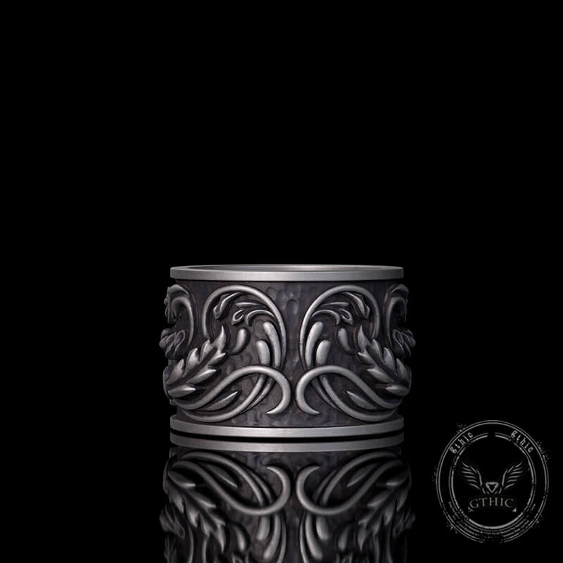 Phoenix Pattern Sterling Silver Ring