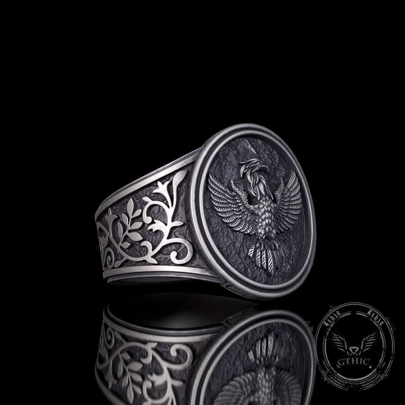 Phoenix Vine Pattern Sterling Silver Ring