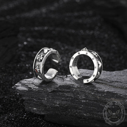 Poker Skull Sterling Silver Ear Cuffs