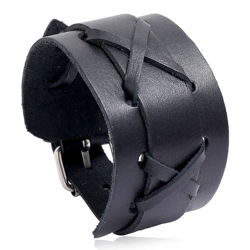 Popular Genuine Leather Bangle / Punk Rock Wide Bracelets for and