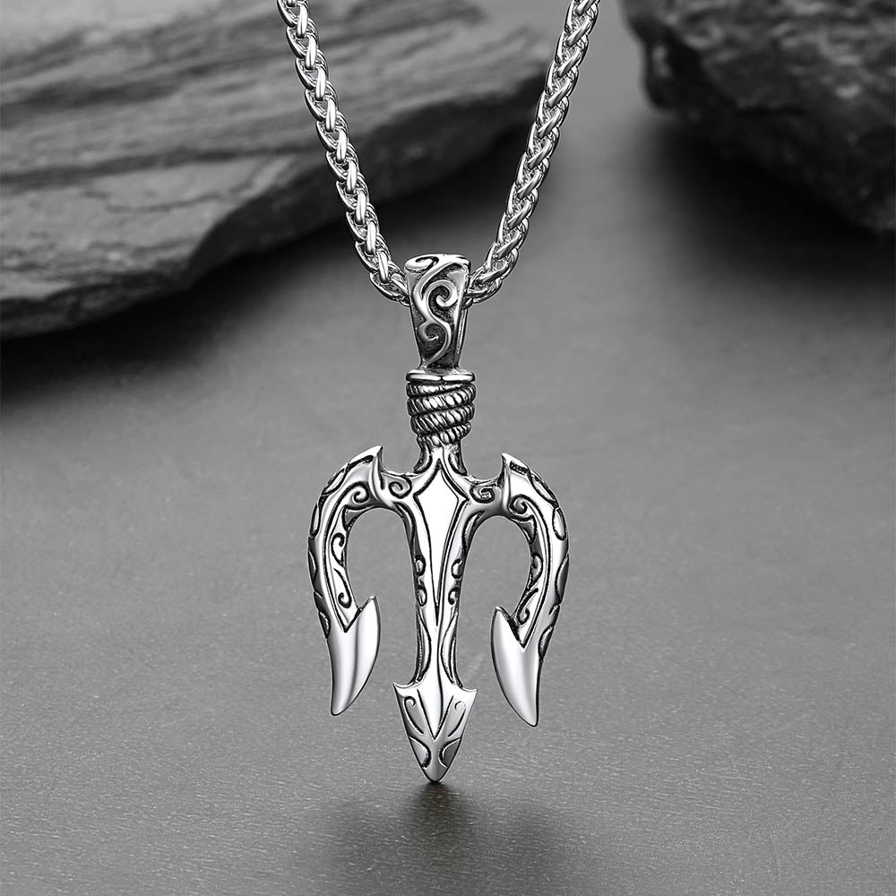 Poseidon Trident Necklace Ancient Greek Mythology Pendant