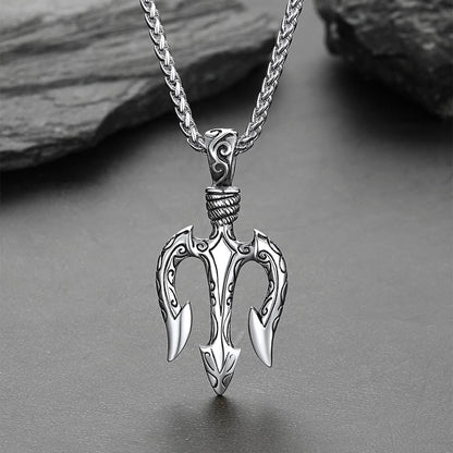 Poseidon Trident Necklace Ancient Greek Mythology Pendant