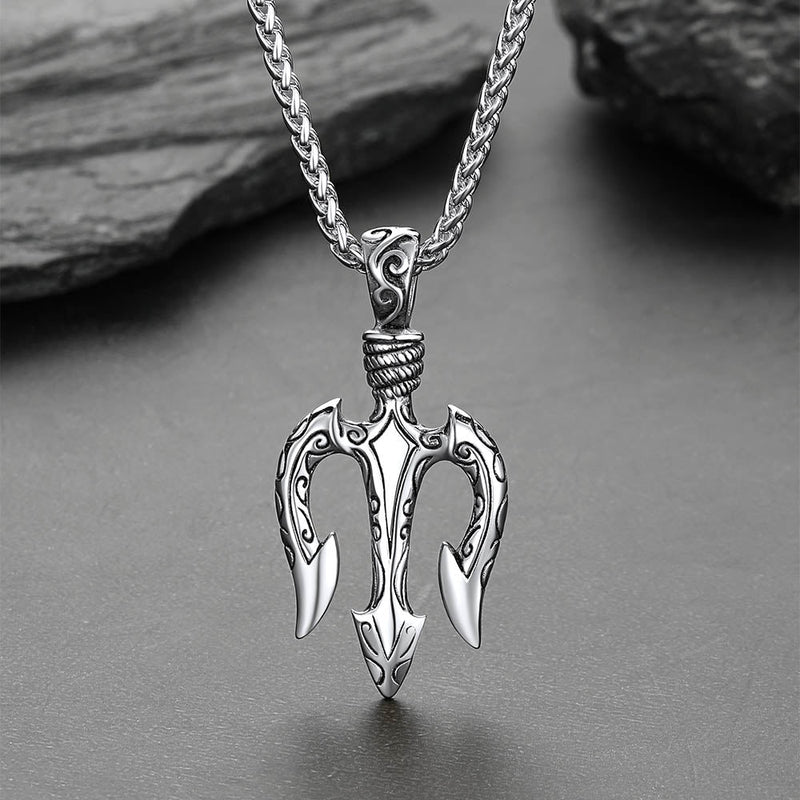 Poseidon Trident Necklace Ancient Greek Mythology Pendant