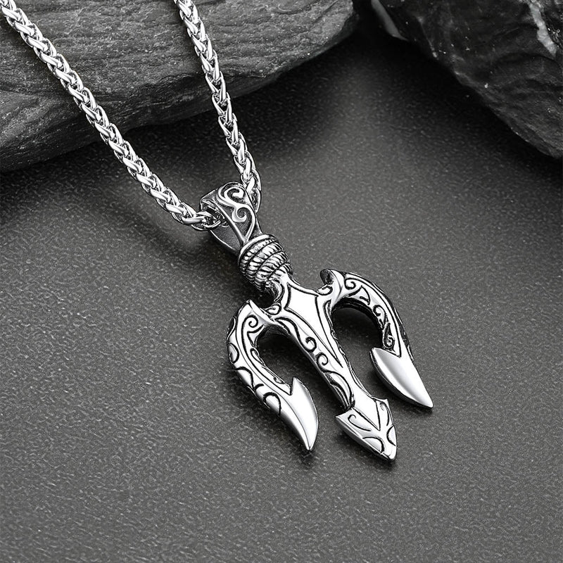 Poseidon Trident Necklace Ancient Greek Mythology Pendant