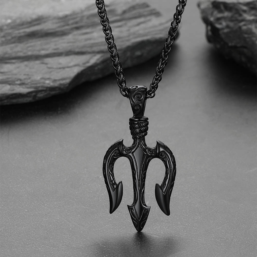 Poseidon Trident Necklace Ancient Greek Mythology Pendant