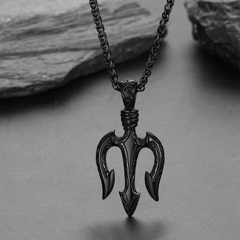 Poseidon Trident Necklace Ancient Greek Mythology Pendant