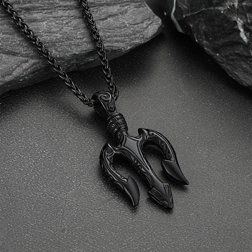 Poseidon Trident Necklace Ancient Greek Mythology Pendant