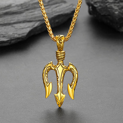 Poseidon Trident Necklace Ancient Greek Mythology Pendant