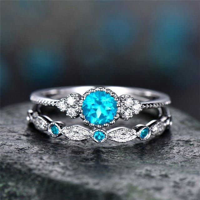 Celestial Elegance Crystal Ring Set