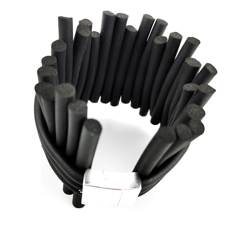 Punk Black Wide Bracelets / Rock Style Silicone Bangles / Handmade Rubber Jewelry