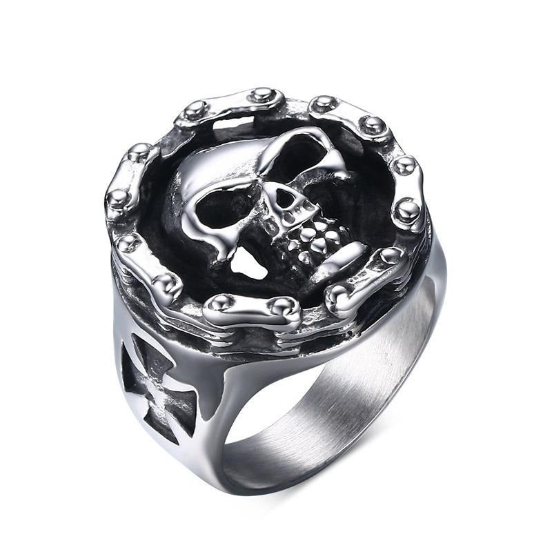 Byker Style Finger Ring / Alternative Gift / Steel Skull Rings