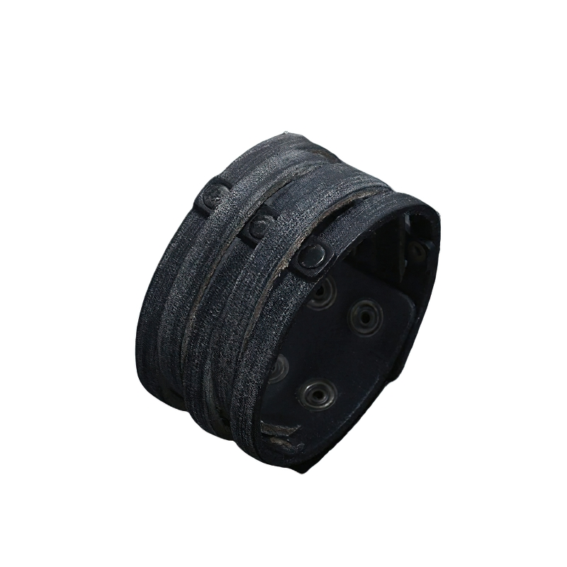 Punk Wide Leather Bracelet With Rivet / Bracelet for and