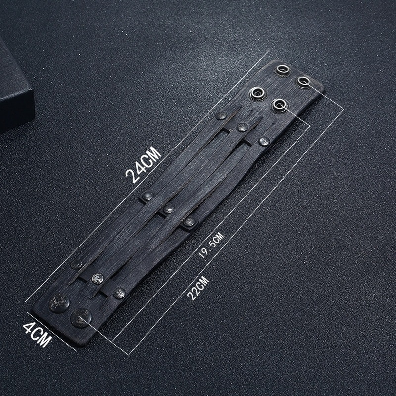 Punk Wide Leather Bracelet With Rivet / Bracelet for and