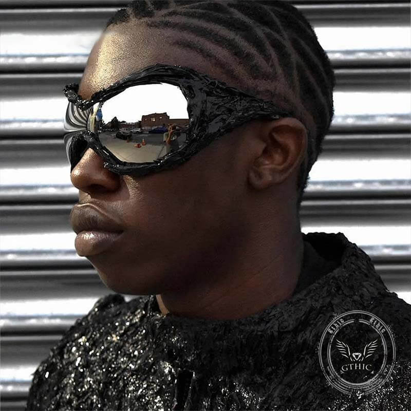 Punk Avant-garde Drip Glue Pc Sunglasses