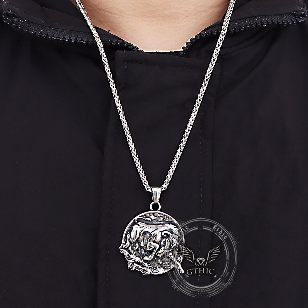 Punk Bull Charging Stainless Steel Animal Pendant