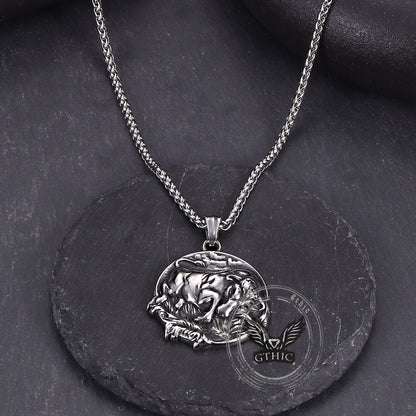 Punk Bull Charging Stainless Steel Animal Pendant