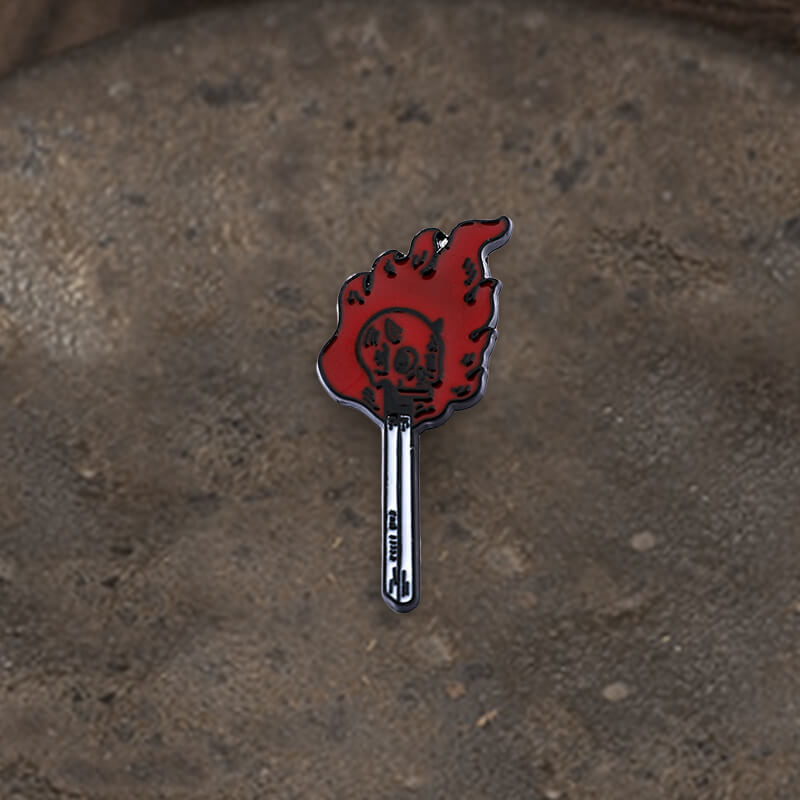 Punk Burning Skull Alloy Brooch