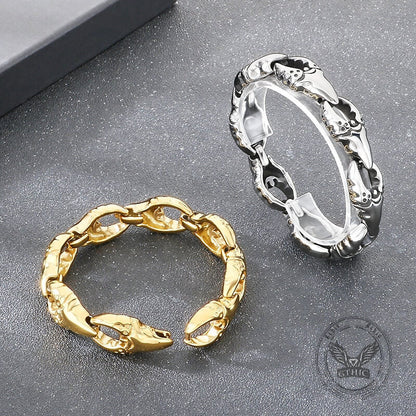 Punk Crab Claw Interlocking Stainless Steel Bracelet