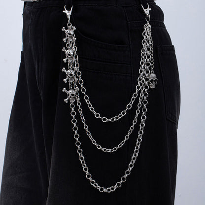 Punk Cross Skull Multilayer Alloy Pants Chain