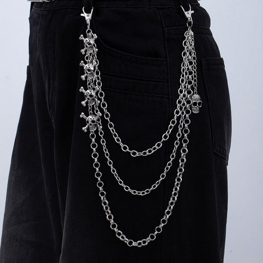 Punk Cross Skull Multilayer Alloy Pants Chain