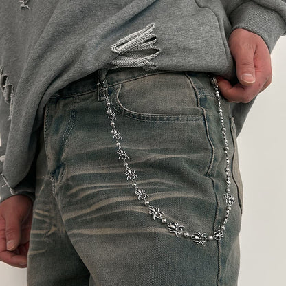 Punk Dark Spider Alloy Biker Pants Chain