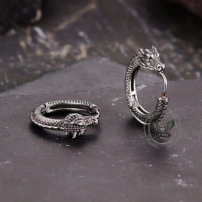 Punk Dragon Shape Stainless Steel Hoop Earrings