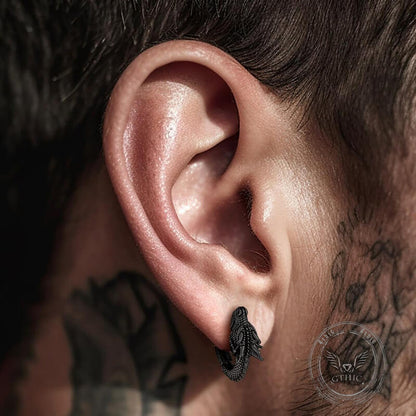 Punk Dragon Shape Stainless Steel Hoop Earrings