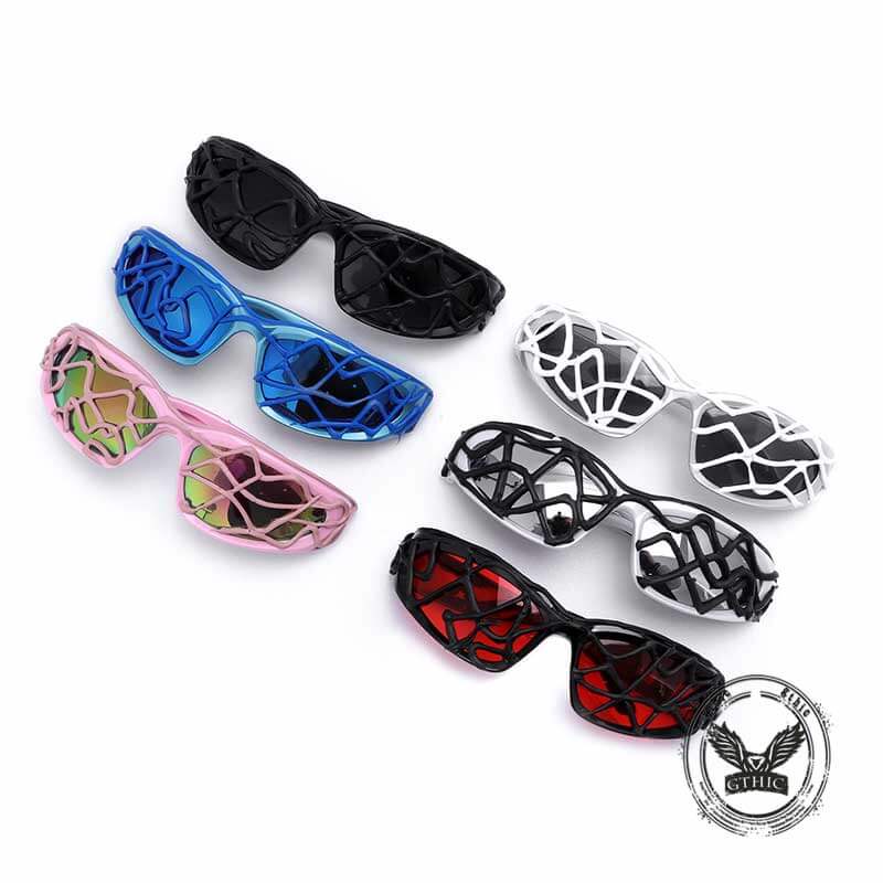 Punk Snake Pattern Drip Glue Pc Sunglasses