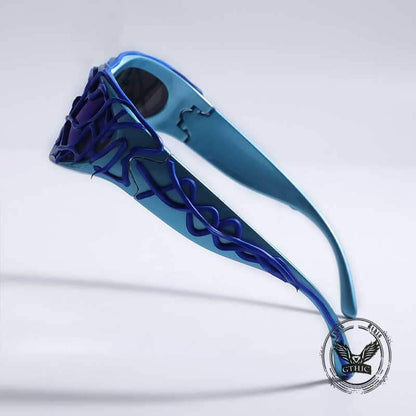 Punk Snake Pattern Drip Glue Pc Sunglasses