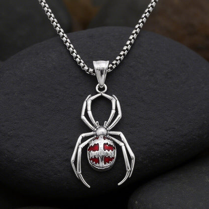 Punk Gemstone Spider Stainless Steel Animal Pendant