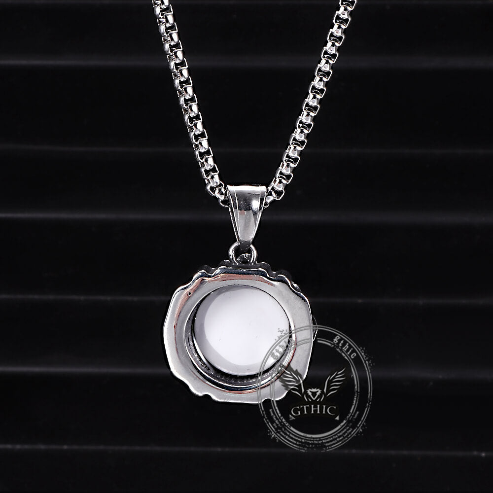 Punk Hiphop Evil Eye Stainless Steel Skull Pendant
