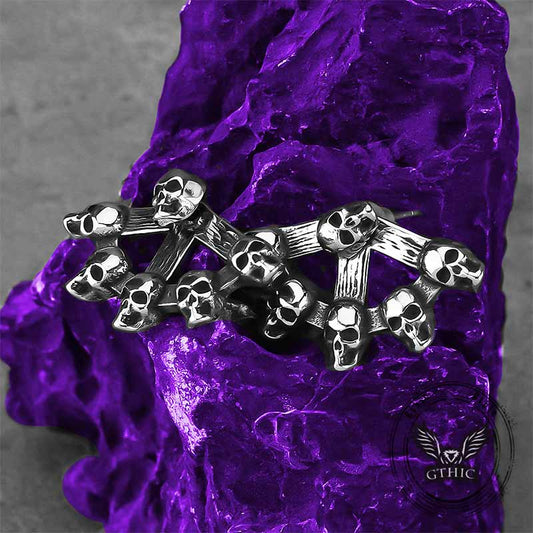 Punk Multi-skull Stainless Steel Stud Earrings