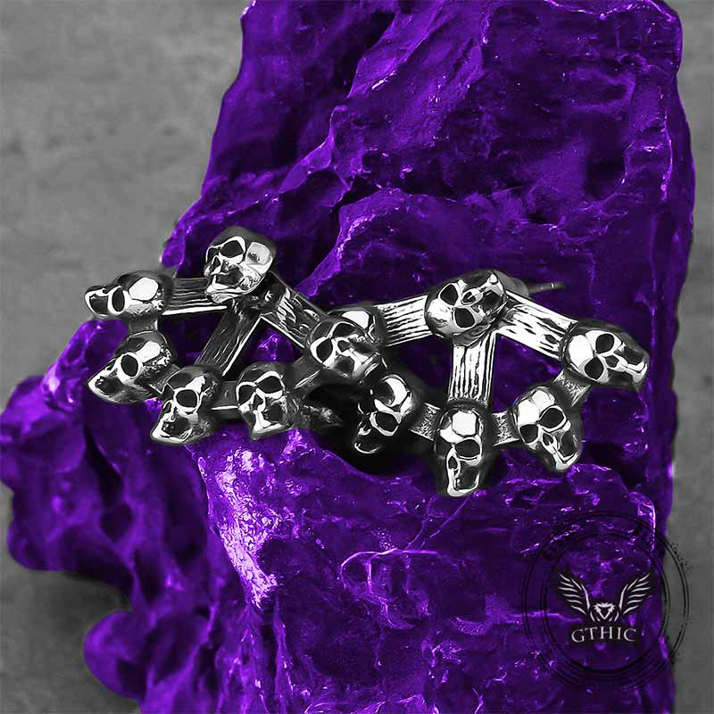 Punk Multi-skull Stainless Steel Stud Earrings