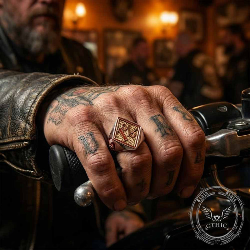 Punk Rhombus 1%er Skull Stainless Steel Ring