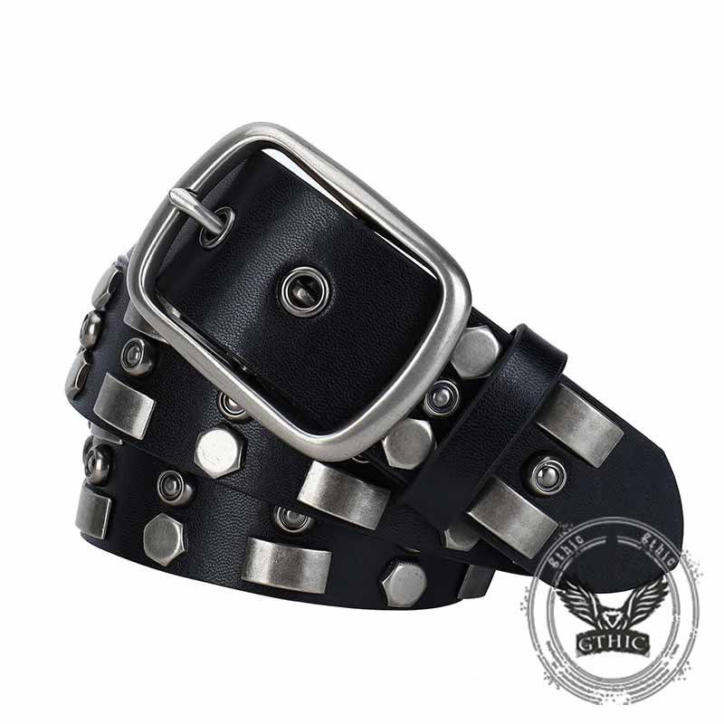 Punk Rivet Wear-resistant Cowhide Leather Belt