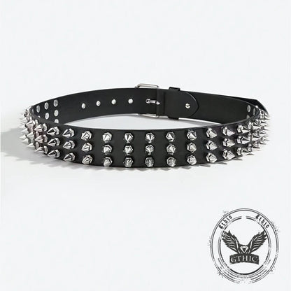 Punk Rock Spiked Rivet Handmade Pu Leather Belt