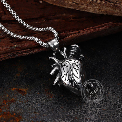 Punk Screw Heart Stainless Steel Gothic Pendant