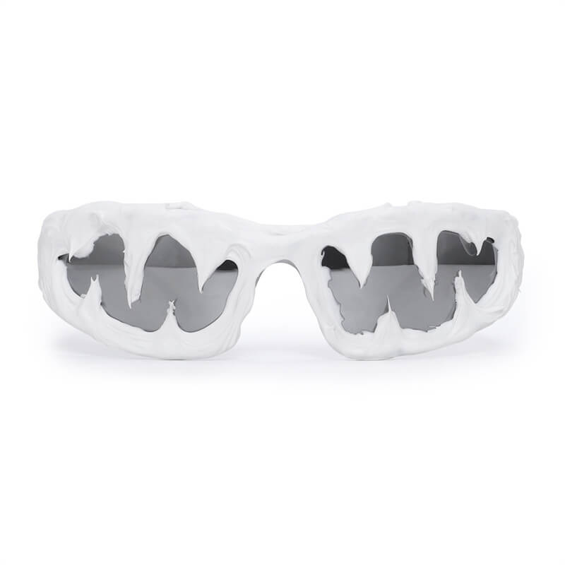 Punk Sharp Teeth Design Drip Glue Pc Sunglasses
