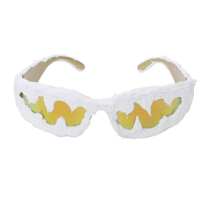 Punk Sharp Teeth Design Drip Glue Pc Sunglasses