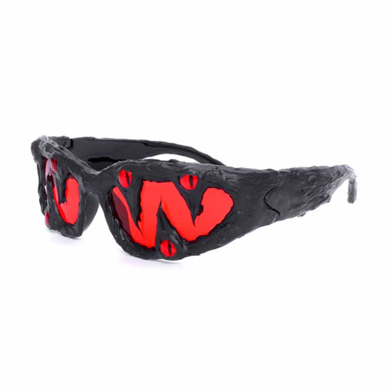 Punk Sharp Teeth Eyeballs Drip Glue Pc Sunglasses