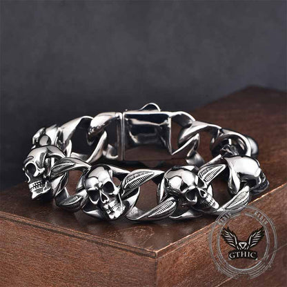 Punk Skull Head Stainless Steel Hip-hop Bracelet