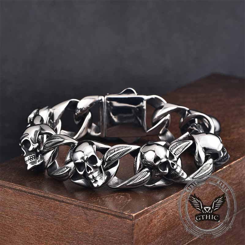 Punk Skull Head Stainless Steel Hip-hop Bracelet