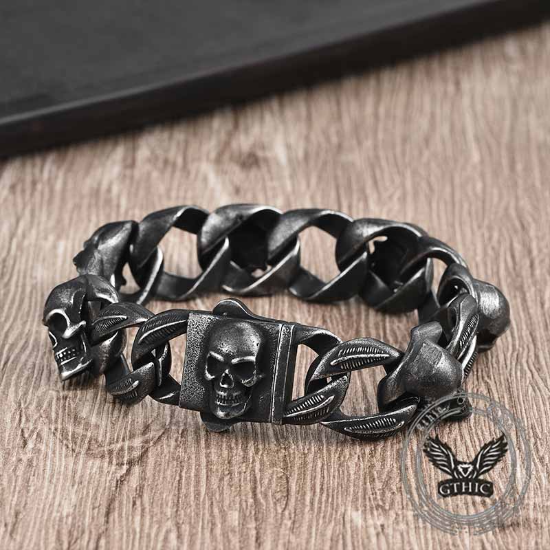 Punk Skull Head Stainless Steel Hip-hop Bracelet